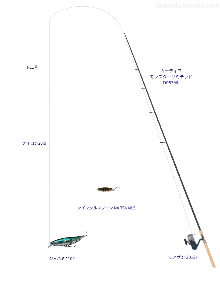 ジャバミ 110Fのためのトラウトタックル