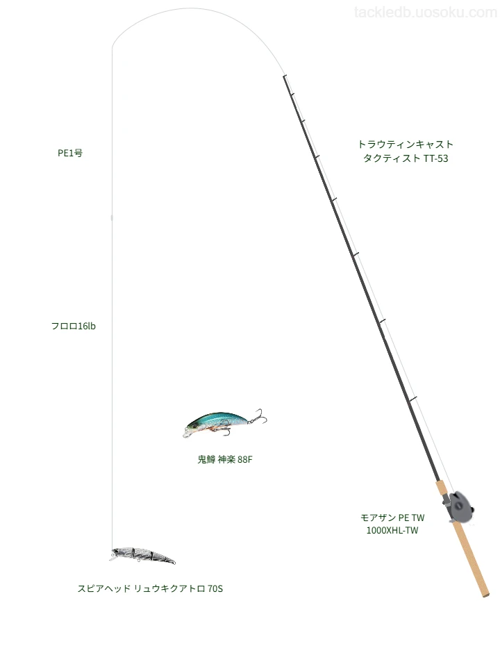 トラウティンキャスト タクティスト TT-53でミノーを使うトラウトタックル【仮想インプレ】