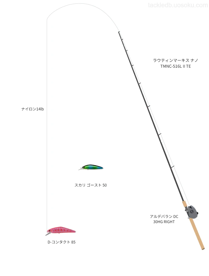 ウエイトが14.5g程度のルアーのためのトラウトタックル【D-コンタクト 85】