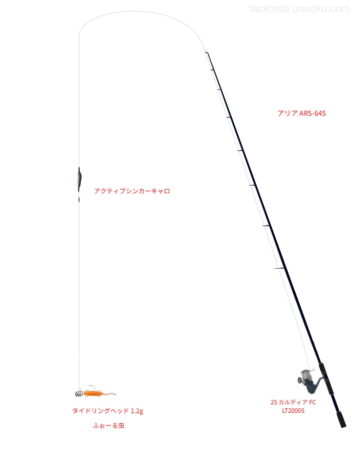 【アジングタックル】アリア ARS-64Sと25 カルディア FC LT2000S