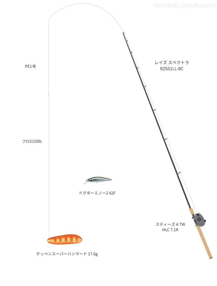 上級者向けトラウトタックル。レイズ スペクトラ RZS51LL-BCとダイワのリール