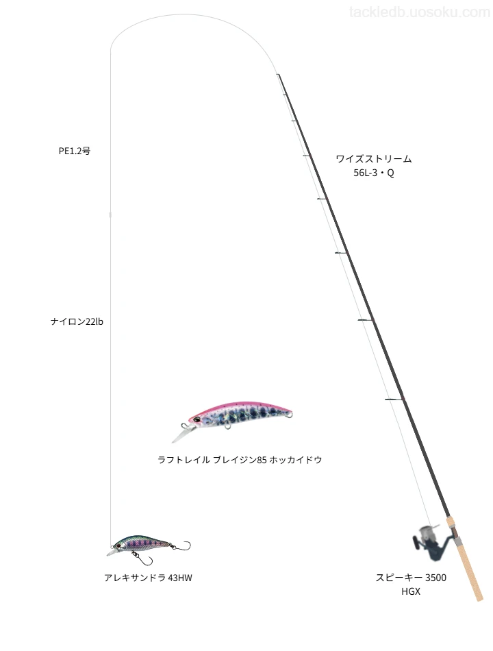 ワイズストリーム 56L-3・Qとアレキサンドラ 43HWによる最強トラウトタックル