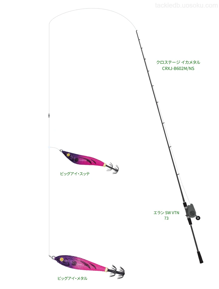 クロステージ イカメタル CRXJ-B602M/NSでメタルスッテを使うイカメタルタックル【仮想インプレ】