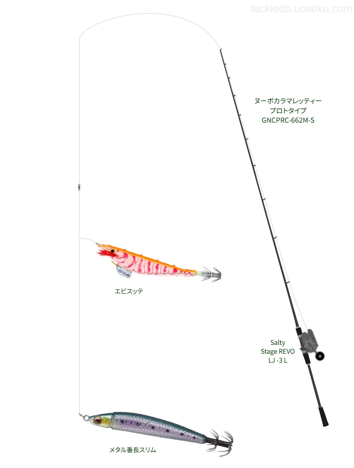 メタル番長スリムを使うイカメタルタックル【ヌーボカラマレッティー プロトタイプ GNCPRC-662M-S】