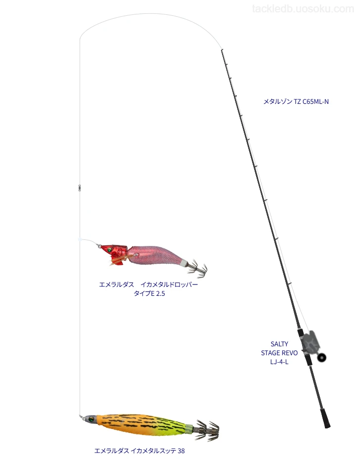 イカメタルタックルの中のスーパーエックスワイヤー 4 0.6号【仮想インプレ】