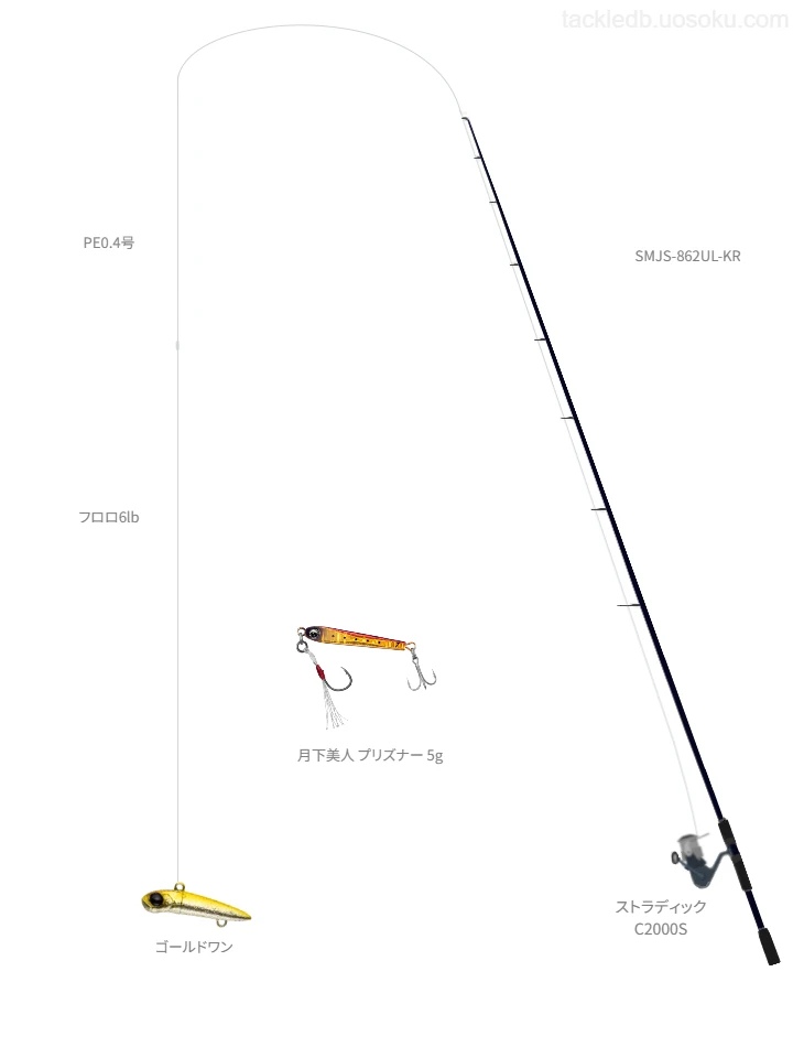 ロッドはアブガルシア,リールはシマノでゴールドワンを使うライトゲームタックル【辺塚漁港】