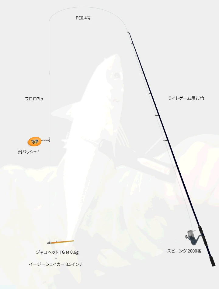 飛バッシュ!によるフロートリグで攻略するちょい沖のアジ