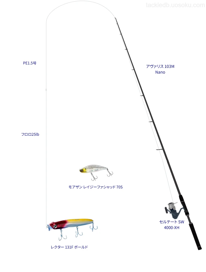 ヒラスズキタックルの中のセルテート SW 4000-XH【仮想インプレ】