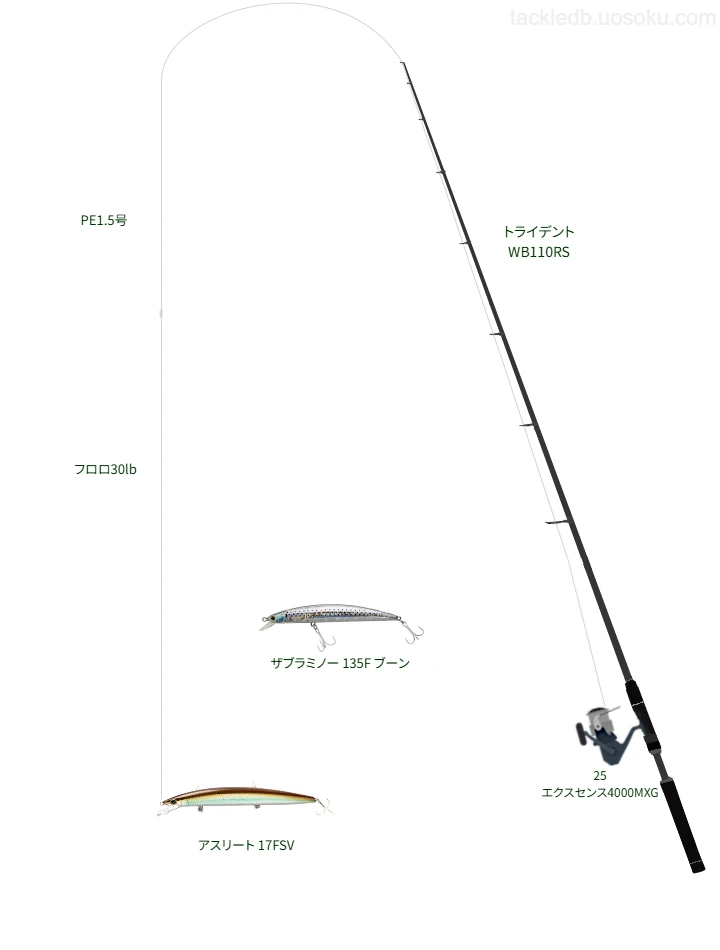 【梶取崎】アスリート 17FSV用ヒラスズキタックル【トライデント WB110RS】