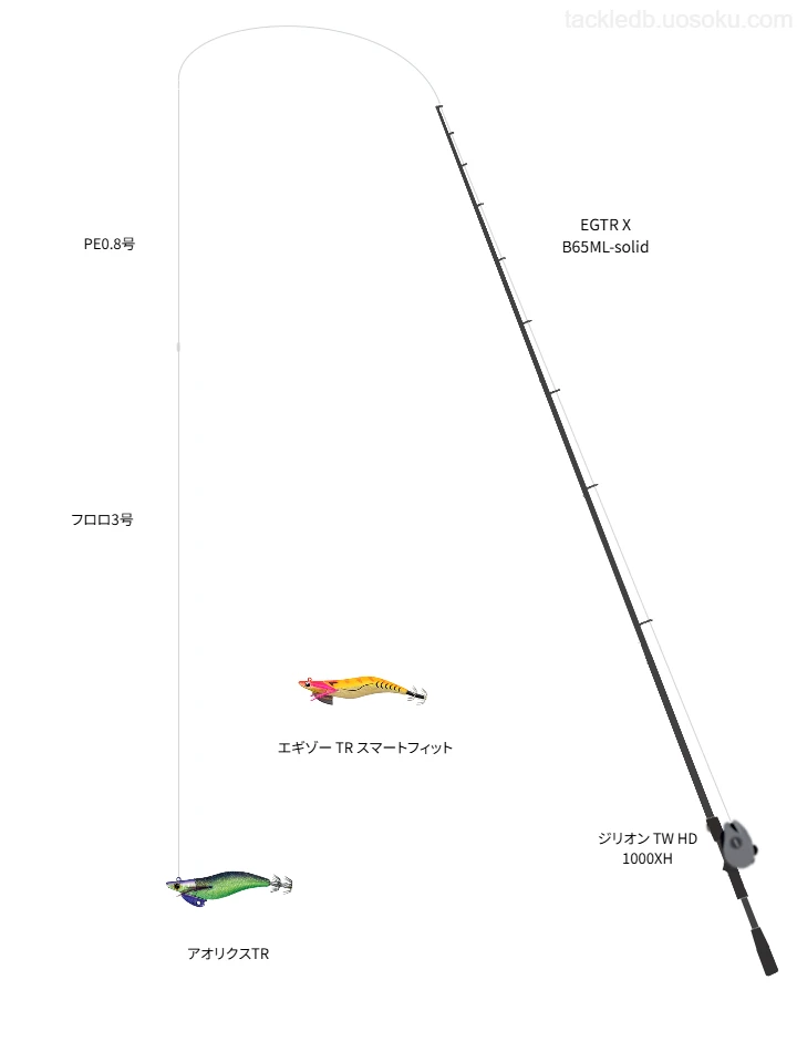 EGTR X B65ML-solidとジリオン TW HD 1000XH,アオリクスTRによるボートエギングタックル【仮想インプレ】