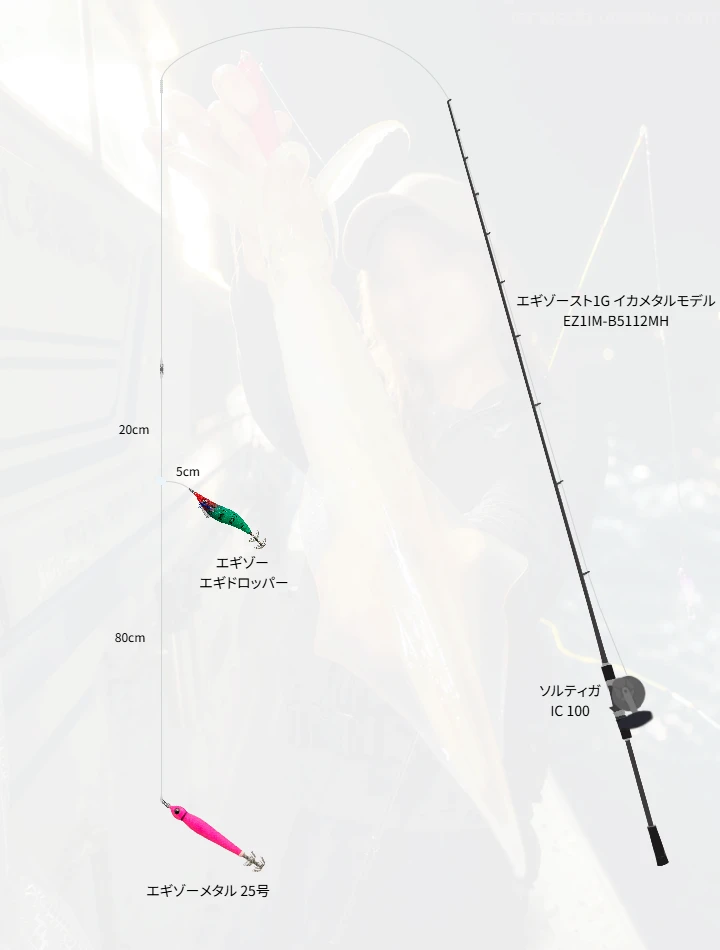 玄界灘夜焚きイカメタルにおけるエギゾーメタルのインプレッション