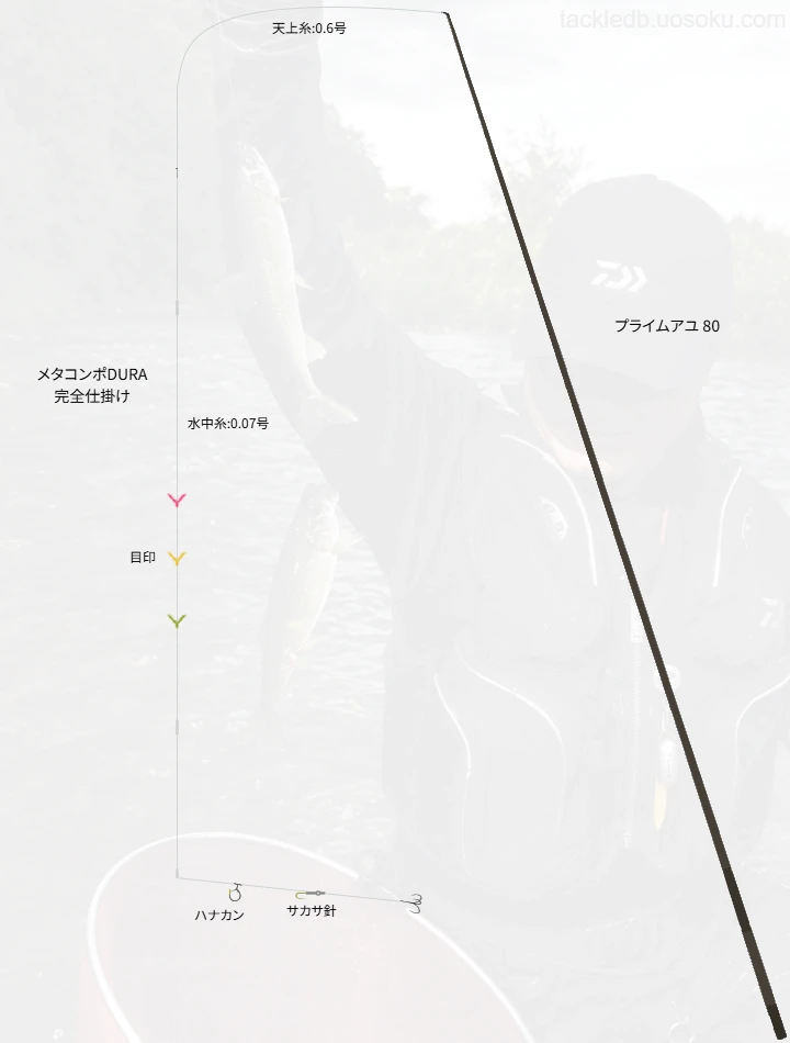 友釣りに関するタックル、仕掛け図解
