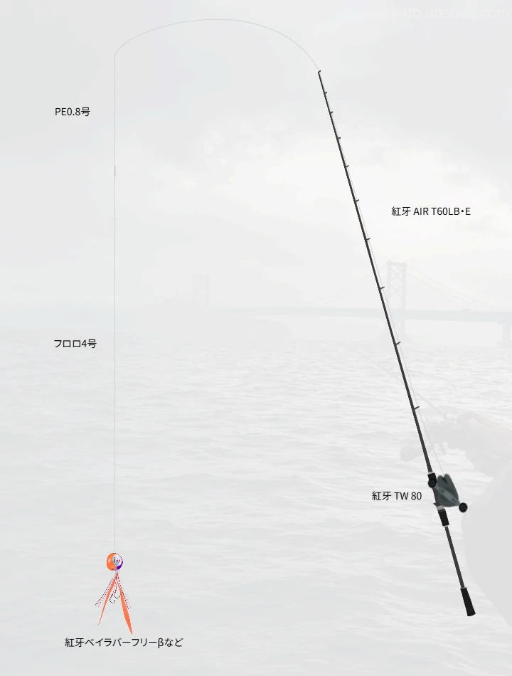タイラバに関するタックル、仕掛け図解