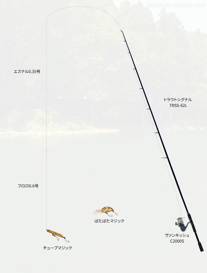 エリアトラウトに関するタックル、仕掛け図解