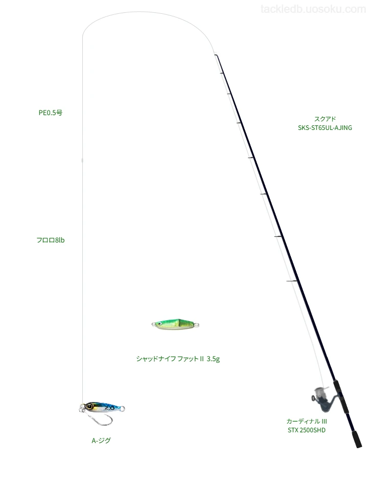 【魚住漁港】A-ジグを使うアジングタックル【スクアド SKS-ST65UL-AJING】