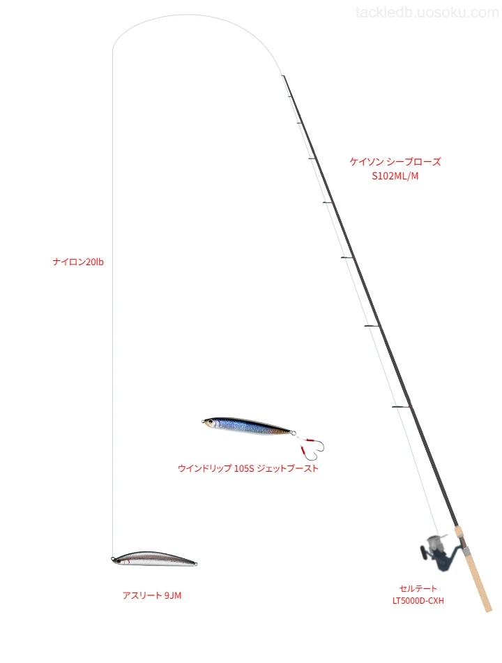 ケイソン シーブローズ S102ML/Mとアスリート 9JMによる最強タックル【六ヶ所サーフ】