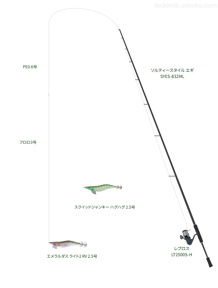 ソルティースタイル エギ SYES-832MLとエメラルダス ライト2 RV 2.5号による最強エギングタックル【伊毘漁港】