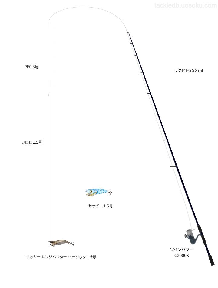 エギングに関するタックル、仕掛け図解