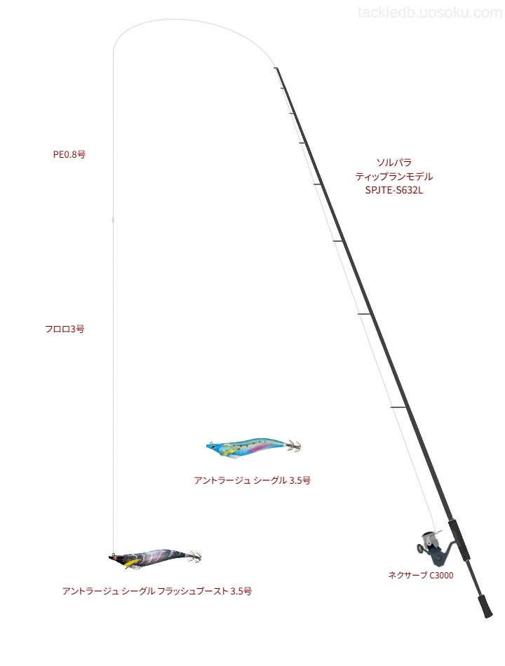入門ボートエギングタックル。ソルパラ ティップランモデル SPJTE-S632Lとシマノのリール