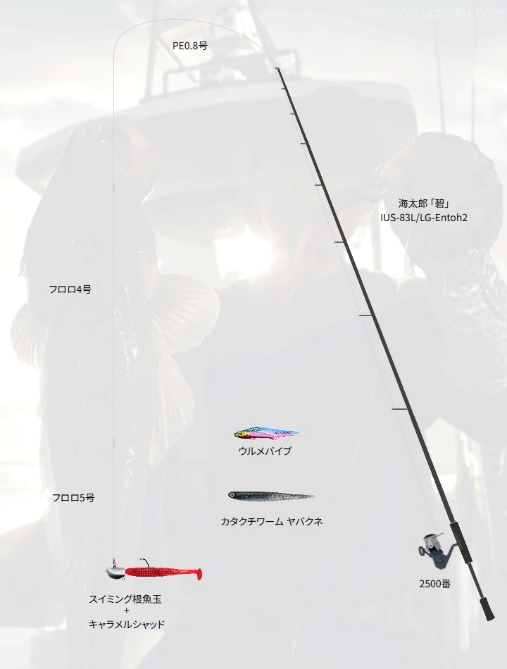 オフショアルアーに関するタックル、仕掛け図解