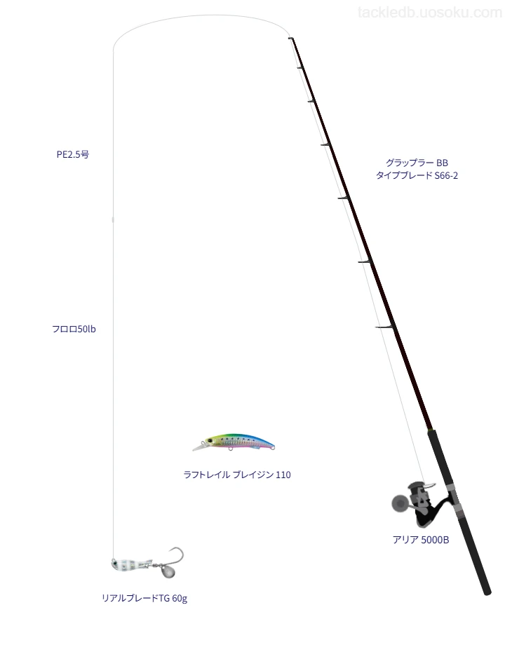 リアルブレードTG 60gを扱うためのタックル【グラップラー BB タイプブレード S66-2】