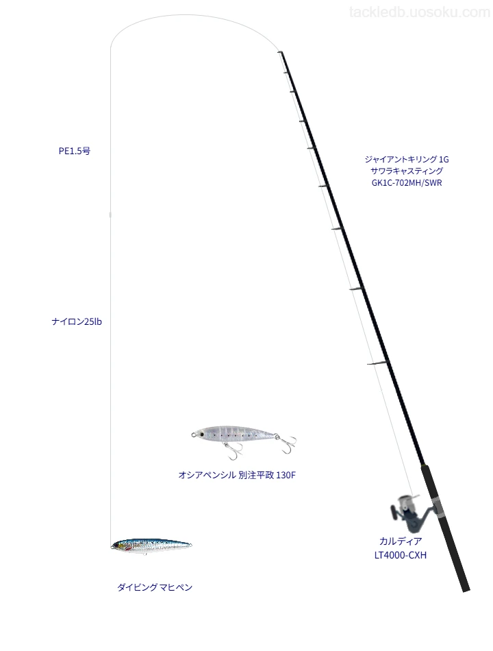 ダイビング マヒペンのためのキャスティングタックル。メジャークラフトのロッドとダイワのリール【広島湾】