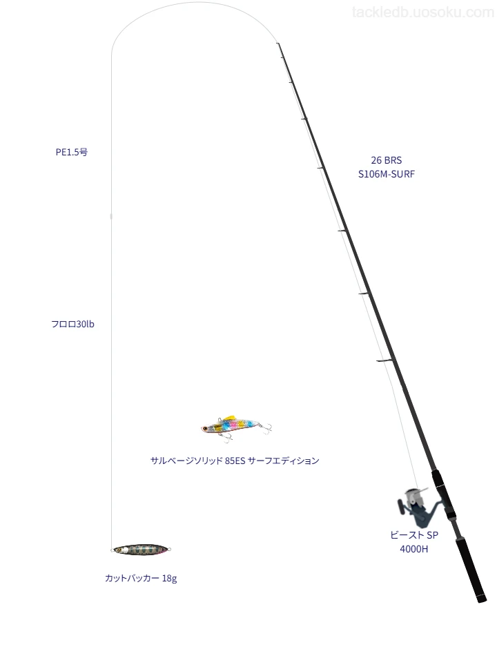 26 BRS S106M-SURFを使用した最強タックル【小八幡海岸】