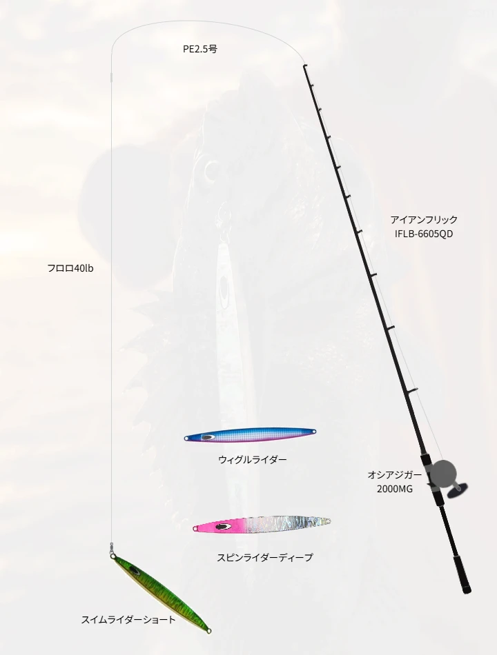 ジギングに関するタックル、仕掛け図解