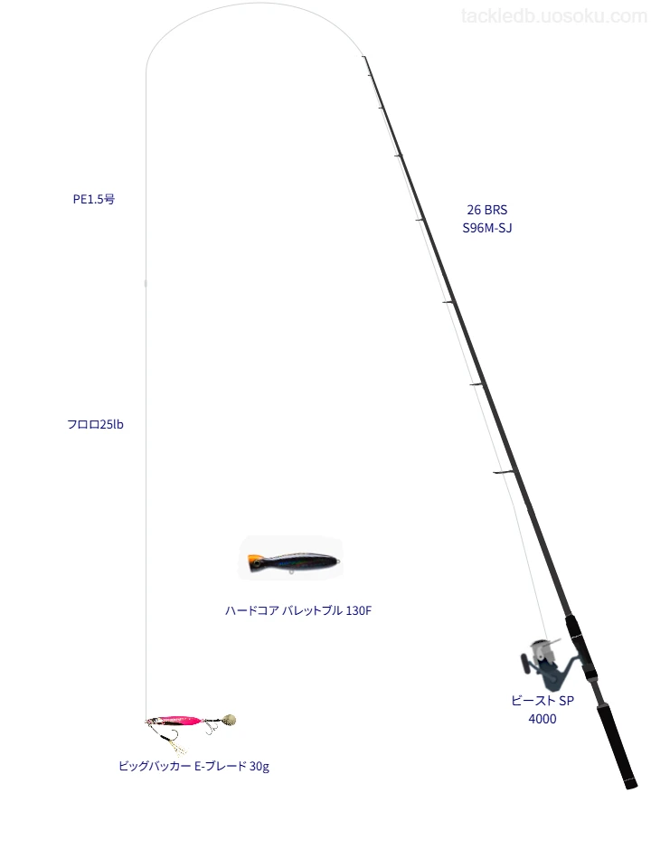  ビッグバッカー E-ブレード 30gのためのタックル【館山自衛隊堤防】