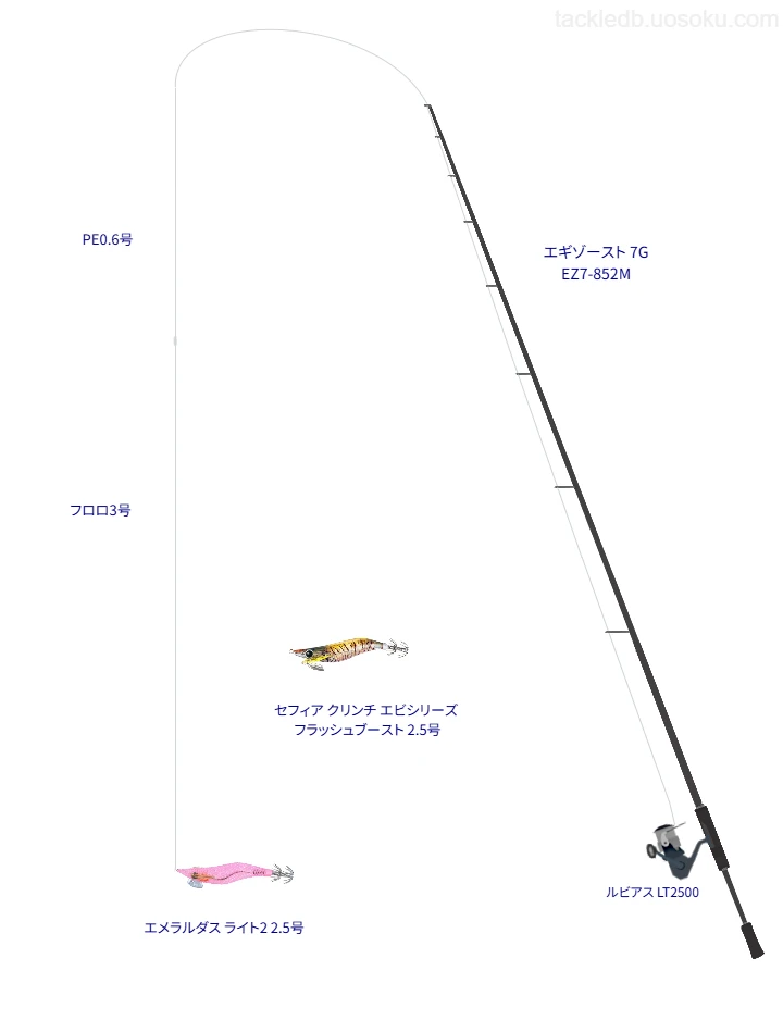 【湯玉漁港】エメラルダス ライト2 2.5号を活用するタックル【仮想インプレ】