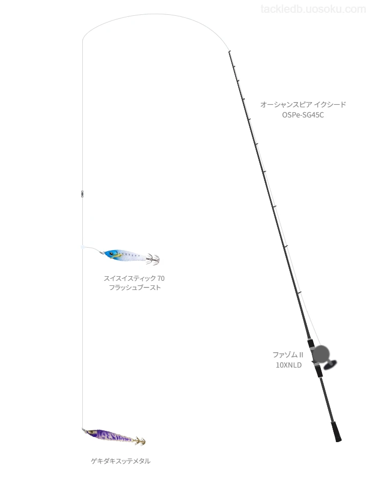 ファゾムⅡ 10XNLDにオーシャンスピア イクシード OSPe-SG45Cを合わせるタックル【若狭湾】