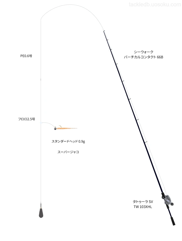 シーウォーク バーチカルコンタクト 66B,タトゥーラ SV TW 103XHL,ジグヘッドを使うタックル【仮想インプレ】
