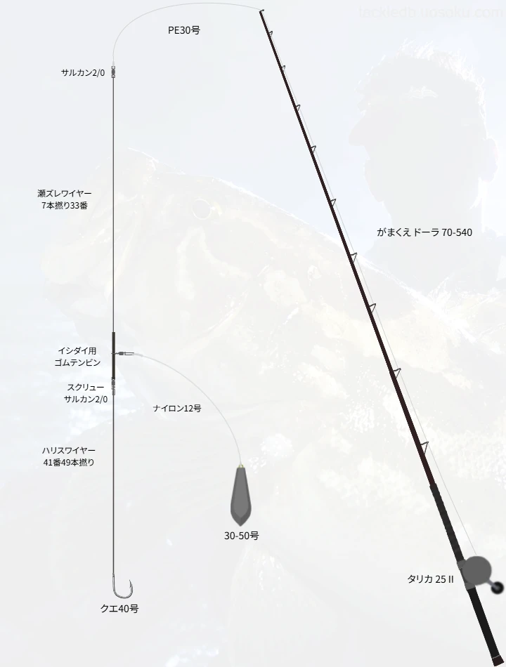 磯底物釣りに関するタックル、仕掛け図解
