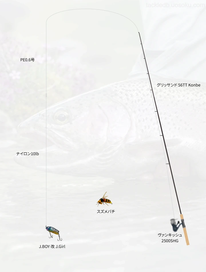 ネイティブトラウトに関するタックル、仕掛け図解